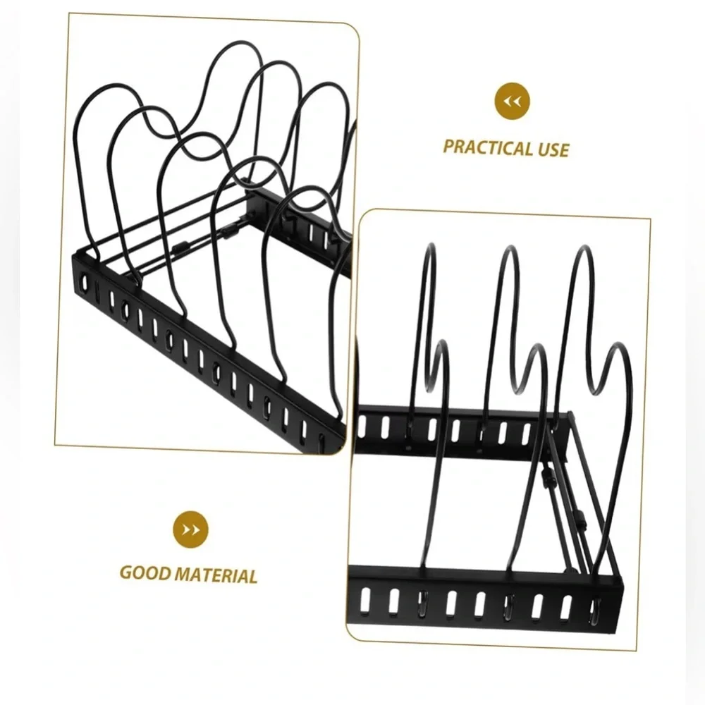 NIB-Expandable Pot Lid Organizer Pot Pan Holder Storage under Cabinet Organizers